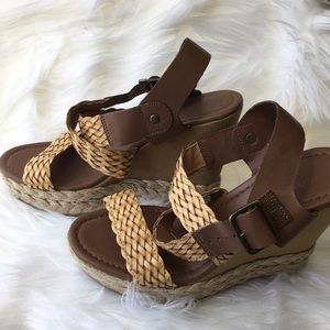 Beach Strappy Wedge Sandals Buckle Montego Bay